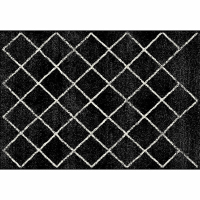 Kondela Koberec, čierna/vzor, 57x90 cm, MATES TYP 1