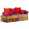 VidaXL Modulárny taburet, 2-lôžkový, patchwork, tkanina