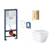 Grohe Rapid SL - Set predstenovej inštalácie, klozetu, dosky SoftClose, tlačidla Skate Cosmopolitan a súpravy na vhadzovanie tabliet, Triple Vortex, Cool Sunrise SANI11BB4157