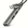 AXAGON HUE-STA, 4x USB ALU STRIP hub, 1x USB-A 5Gbps, 2x USB-A & 1x USB-C 480Mbps, kábel USB-A 12cm (AXAGON HUE-STA, 4x USB ALU STRIP hub, 1x USB-A 5Gbps, 2x USB-A & 1x USB-C 480Mbps, kábel USB-A 12cm