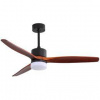 LED stropné svietidlo IMMAX NEO LITE ELEGANTE SMART LED s ventilátorem Wi-Fi, TUYA (07165-S) strieborné/drevené