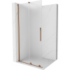 Mexen Velar, sprchová zástena s posuvnými dverami Walk-in 100 x 200 cm, 8mm sklo námraza, ružové zlato, 871-100-000-33-60