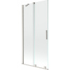 Mexen Velar, 2-krídlová posuvná vaňová zástena 95 x 150 cm, 8mm číre sklo, brúsená oceľ, 896-095-000-01-97