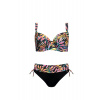 Dámske dvojdielne plavky Palermo 5 S995PA5-2 Black with Leaves - Self 48D