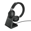 Jabra Evolve2 65, UC Stereo Slúchadlá s mikrofónom Bezdrôtový Pres hlavu Kancelária / call centrum USB Typ-A Bluetooth Čierna (26599-989-989)