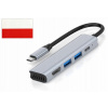 Adaptér USB C HUB adaptér rozbočovač HDMI + nálepka
