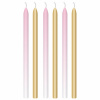 Sviečky na tortu zlato-ružové 6ks