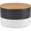 Keramická dóza s vekom Minimalist Zen priemer 12,2 cm čierno-biela