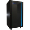 EXTRALINK Rozvádzač 22U, 600x600mm, stojanový, sklenené dvere, čierny, v demonte