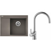 Set Sinks G3054 (dřez Rim 650 P Truffle 54 pravý + baterie Vitalia Chrom - lesklý)