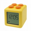 Elektronický budík, digitálne hodiny KOCKA žltý, na batérie Ecolight