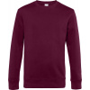 B&C | KING Crew Neck, Pánska mikina, červená dark cherry, S