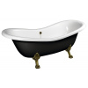 Polysan CHARLESTON voľne stojaca vaňa 188x83x69cm, nohy bronz, čierna/biela 72960