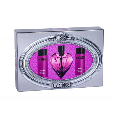 Diesel Loverdose, parfumovaná voda 30 ml + sprchovací gél 50 ml + telové mlieko 50 ml pre ženy