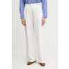 Nohavice s prímesou ľanu Tommy Hilfiger biela farba, široké, vysoký pás, WW0WW47214 38