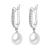 Gaura Pearls Stříbrné náušnice s bílou 8-9 mm perlou Sierra, stříbro 925/1000 E1310-E07580021 Bílá