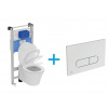 Ideal Standard Connect Air WC Set - Závesné WC AQUABLADE s inštalačným systémom ProSys, ovládacie tlačidlo chróm, sedátko so SoftClose
