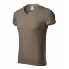 Pánske pracovné tričko MALFINI Slim Fit V-neck Farba: army, Veľkosť: L