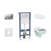 GEBERIT - Duofix Set předstěnové instalace, klozetu Alpha a sedátka, tlačítko Delta35, matný chrom SANI11CD2145