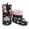 ESITO Barefoot softshellové capáčky Spring flowers - čierna Veľ. 1