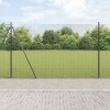 Zváraný plot s 13 flanšovými stĺpikmi, sivý, 1.4 x 25 m, oceľ