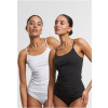 Ladies Basic Tank Top Cotton 2-Pack - black+white XS