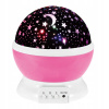 LED nočná lampa 2v1, projektor hviezd, otočná, fialová
