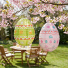 Veľkonočná dekorácia - papierový lampión - vajíčko - zelený, ružový - Ø30 cm