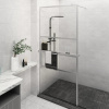 Zástěna do průchozí sprchy s policí chrom 80x195 cm ESG/hliník Stříbrná 3185491