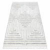 Eoshop Koberec SEVILLA Z788A, bílá / šedá - střapce, Labyrint-řecký vzor, Berber, Maroko, Shaggy (Velikost: 140x190 cm)