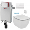 ALCADRAIN Renovmodul - predstenový inštalačný systém s bielym tlačidlom M1710 + WC Ideal Standard Tesi se sedlem RIMLESS AM115/1000 M1710 TE2