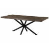 Bighome - Jedálenský stôl mango 200x100x76 sivý lakovaný / krížový rám antracit matný METALL 5