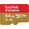 SanDisk micro SDXC karta 64GB Extreme Action Cams and Drones (170 MB/s Class 10, UHS-I U3 V30) + adaptér SDSQXAH-064G-GN6AA