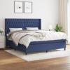 vidaXL Posteľný rám boxspring s matracom modrý 180x200 cm látka - Modrá - 176582-110765