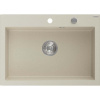 Mexen Elix granitový drez s 1 komorou 700 x 500 mm, béžový, sifón chróm - 6526701005-69