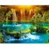 Diamantové maľovanie Norimpex 40x30 cm Labute v smaragdovom raji