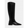 Kožené čižmy Vanda Novak Giselle dámske, čierna farba, na plochom podpätku Giselle.Cristal.Black EUR 38