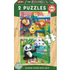 Educa detské drevené puzzle Zoo Zvieratká 2x9 dielov 17616