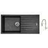 Granitový drez Sinks PERFECTO 1000 Metalblack + Drezová batéria Sinks MIX 35 PROF S chróm