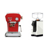 Ascaso Dream PID, Love Red + Eureka Mignon Perfetto, BL white