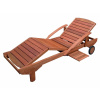 Záhradné drevené rozkladacie lehátko JAMAJKA, 720x1950/330-745mm