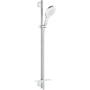GROHE Rainshower SmartActive sprchová súprava, ručná sprcha 3jet priemer 150 mm EcoJoy, 90 cm sprchová tyč s poličkou na mydlo a sprchová hadica 175 cm, chróm/mesačná biela, 26594LS0
