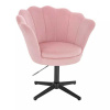 LuxuryForm DESIGN Kozmetické kreslo FREY VELUR na čiernom kríži - ružové