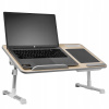 Stolík pod notebook k posteli 51x30 Spacetronik Nastaviteľný Skladací biely buk
