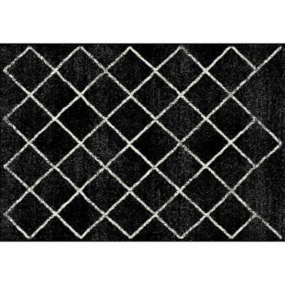 Tempo Kondela Koberec, čierna/vzor, 67x120 cm, MATES TYP 1