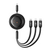Fast Charging Cable 3in1 Baseus Free2Draw USB-C to USB-C/Lightning/Micro 100W, 1,1m (black) 6932172656454