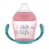 Canpol babies Nevylievací hrnček so silikónovým ventilom 230 ml Sea Life Ružový