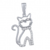 Silvego Strieborný prívesok mačka s micro zirkónmi JJJSHZP1103W