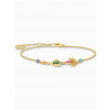 Thomas Sabo A2150-488-7-L19V Gold-plated bracelet w. cactus palm and coloured stones