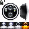 60W REFLEKTOR PREDNÁ MOTOCYKLOVÁ LAMPA 4-LED 5.75 palcov + certifikácia E9